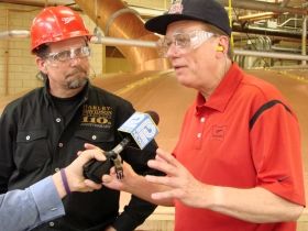 Bill Davidson (left) David Ryder right explaining today's milestone.