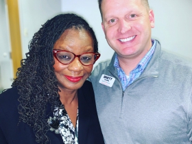 Gwen Moore and Brett Blomme