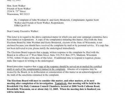 摘要:国家选举委员会对Complaint Against Walker