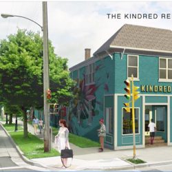 这张效果图显示了Kindred建筑被重新开发后的样子。图片由Melissa Goins提供。