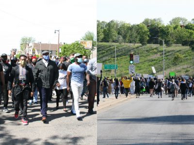 牧师领导和平抗议，但第二次游行引来警察防暴装备