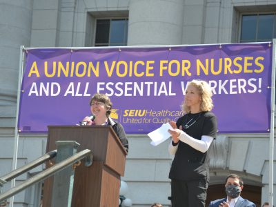 护士在国会集会上呼吁工会权利
