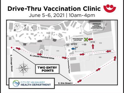 夏日节的免下车疫苗接种诊所