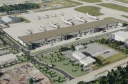 Crow Holdings为密尔沃基米切尔国际机场设计的南方货运物流中心方案。CBRE渲染图。